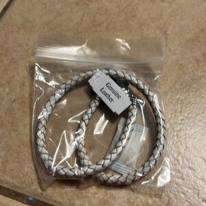 White Braided Leather Necklace (bundle and save)